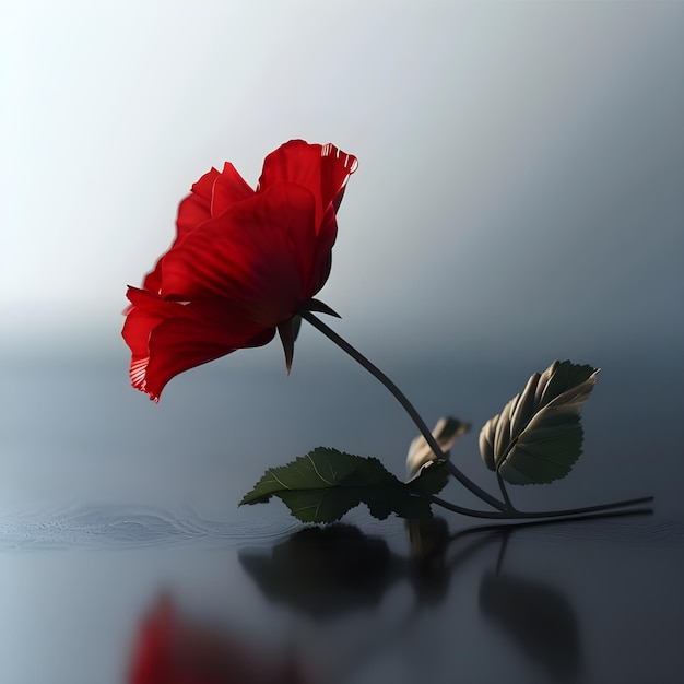 AIgenerated red hibiscus flower on black backdrop