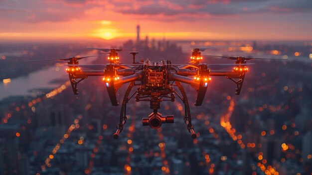 AIPowered Drone Capturing Cityscape