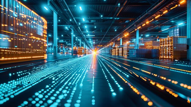 AIPowered Logistics Evolution Digital Command Center and Circuit Patterns