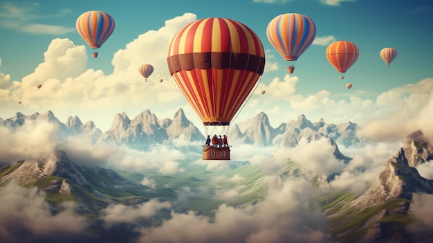 Air balloon flying