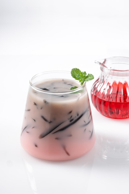 Air Bandung Cincau or Sirap Bandung is a popular drink in Malaysia, Singapore and Brunei.