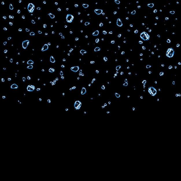 Air bubbles water over black background