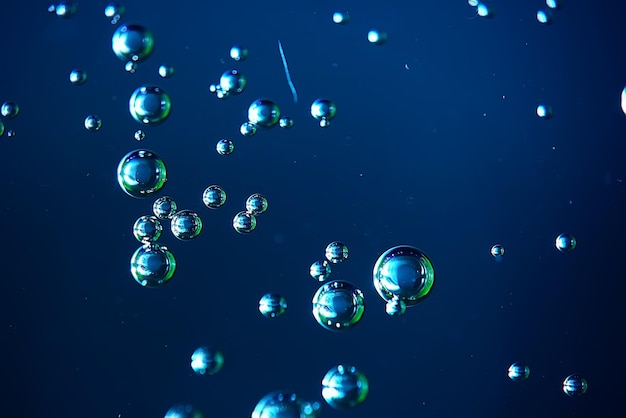 air bubbles in water macro background / blue background abstract bubbles in water