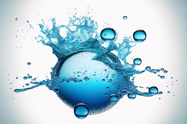 Air bubbles and water splash isolated background clipping path