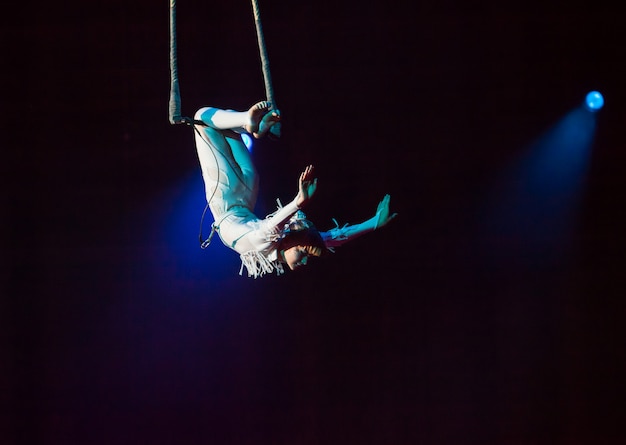 Photo air circus performances in the circus