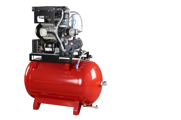 Air compressor. Professional equipment and tools. Industrial appliances. Isolated background.