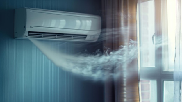 Air Conditioner Blowing Cool Air in a Room