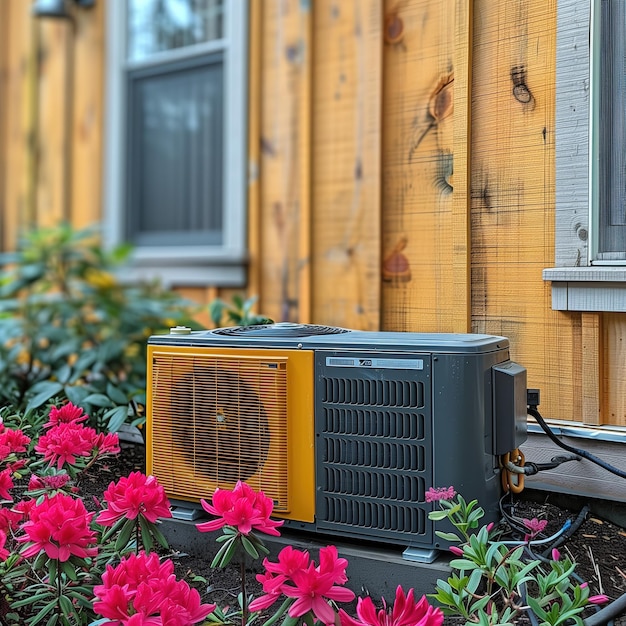 Air Conditioner in Flower Bed