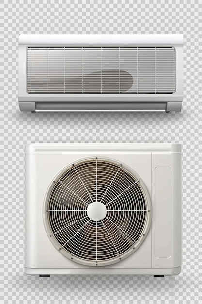 Photo air conditioner on transparent background