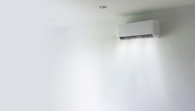 Air conditioner and wind flow on wall background