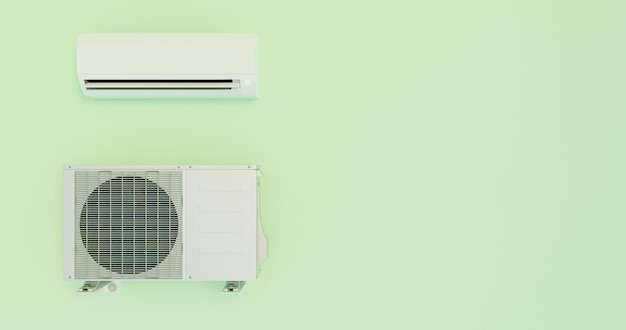 Air conditioners outdoor unit and split system 3d