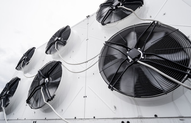 Air conditioners on the roof of an industrial building hvac