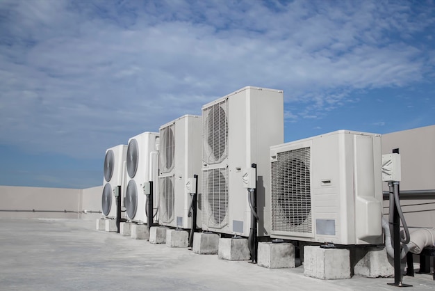 Air conditioning HVAC on the roof of an industrial building