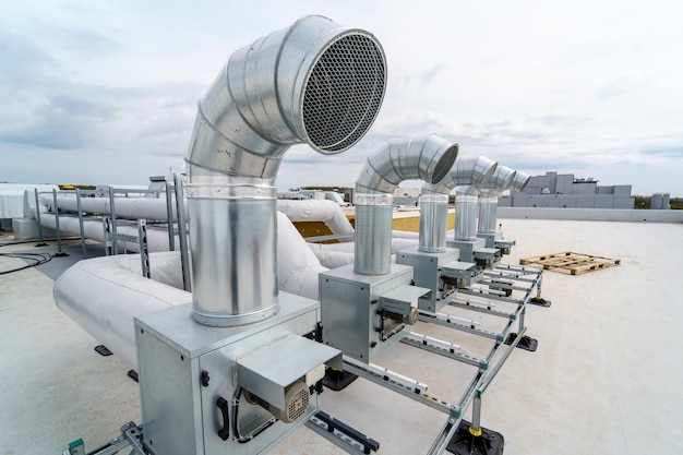 Photo the air conditioning and ventilation system of a large industrial building