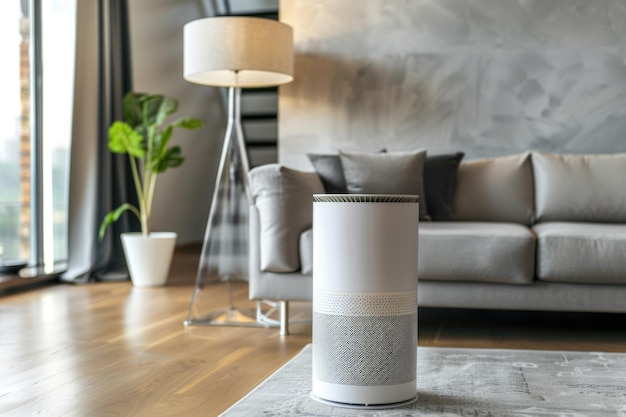 Air purifier in a modern living room