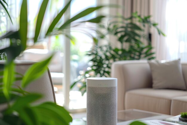 Air purifier in a modern living room