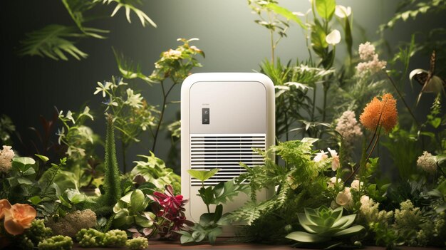 Air purifier on white background