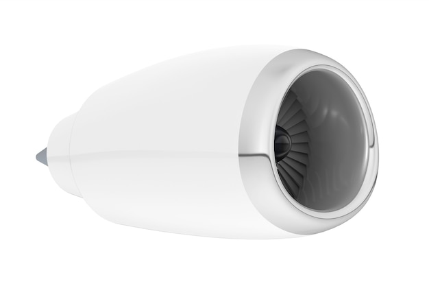 Aircraft Jet Engine on a white background. 3d Rendering