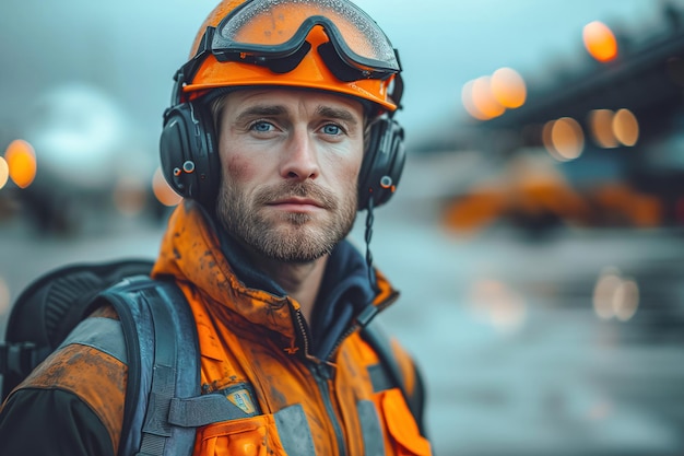 Aircraft maintenance worker at the airport