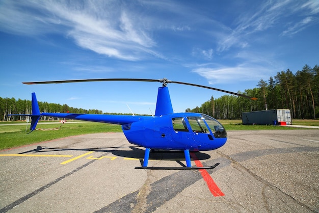 Aircraft Small blue helicopter