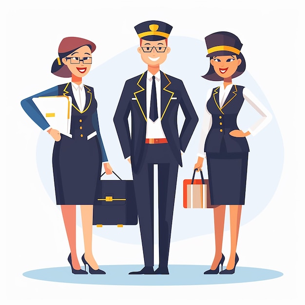 airline staff aircrew cartoon image