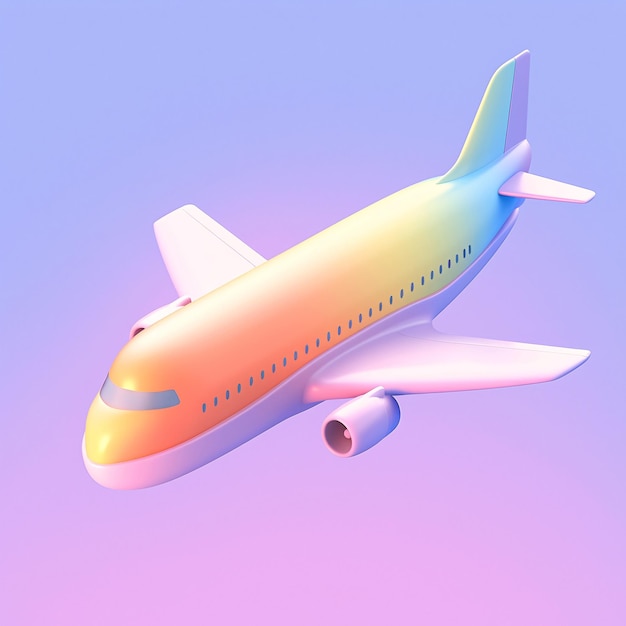 Airplane 3D isometric illustration 3D cartoon aviation concept illustration