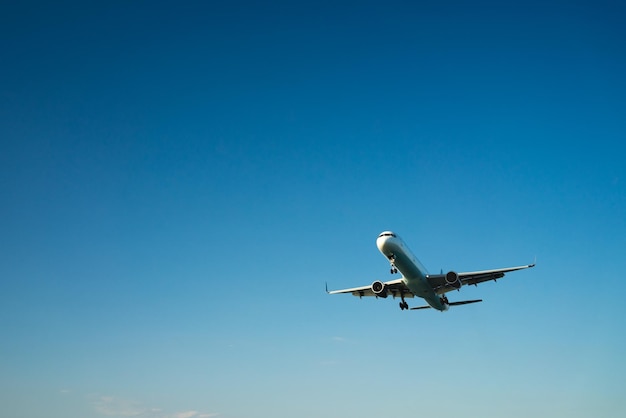 Airplane on a blue background