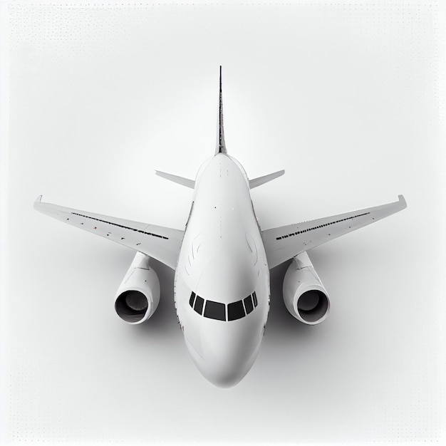 Airplane in Flight isolated on White Background