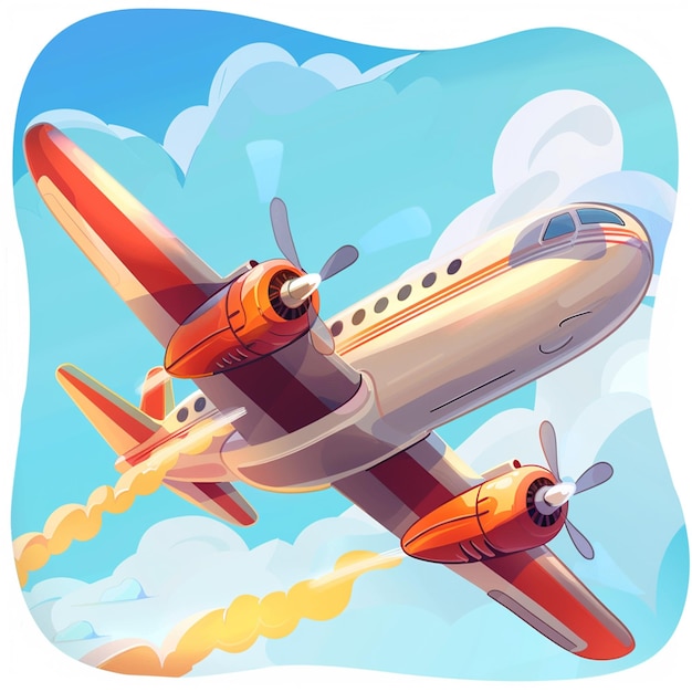 Airplane illustration icon cartoon graphic