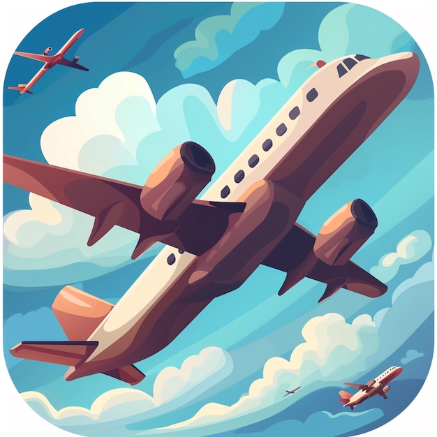 Airplane illustration icon cartoon graphic