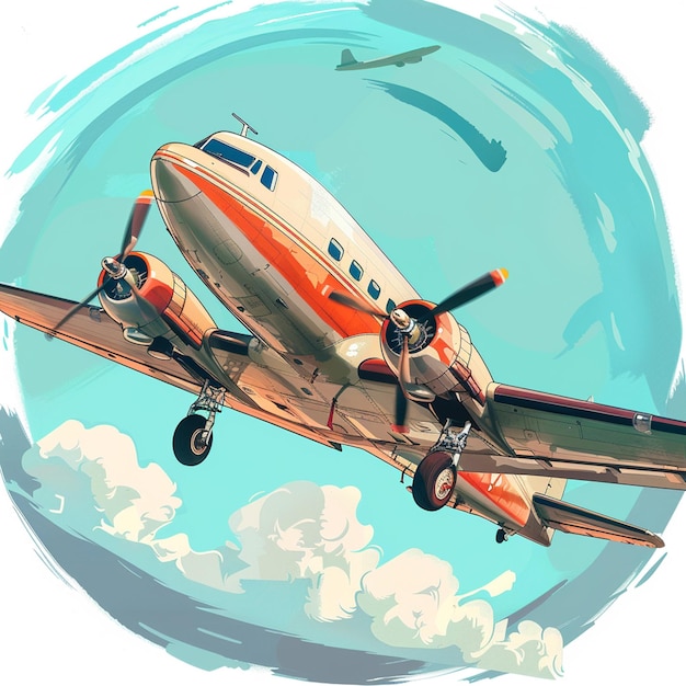 Airplane illustration icon cartoon graphic