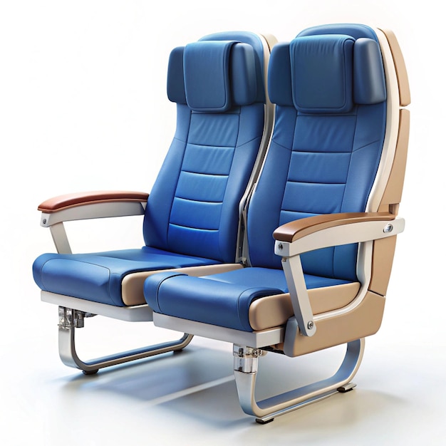 Photo airplane seat on white background