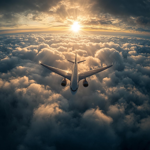 Photo airplanes in flight captured midair