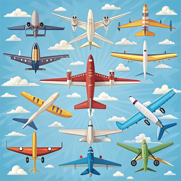 Photo airplanes illustration vector art