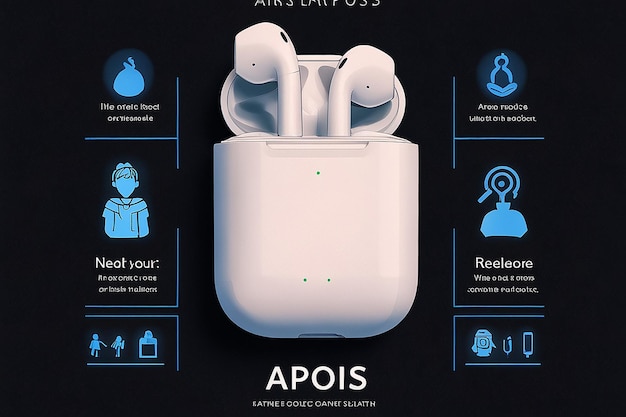 Photo airpods poster template design