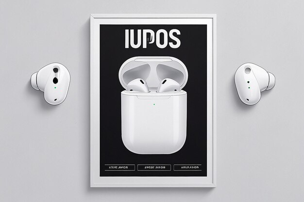 Photo airpods poster template design