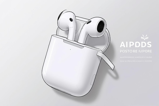 Photo airpods poster template design