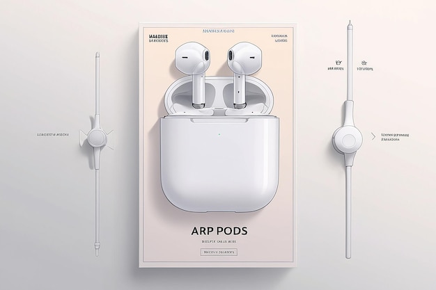 Photo airpods poster template design