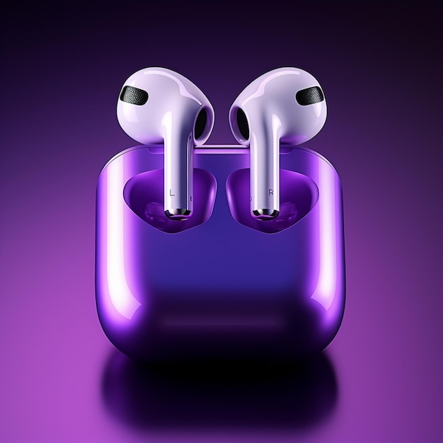 An airpods in purple color