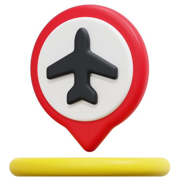 airport 3d render icon illustration