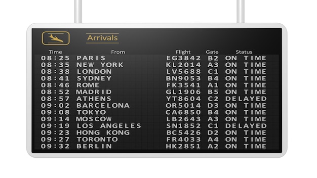 Photo airport arrivals timetable