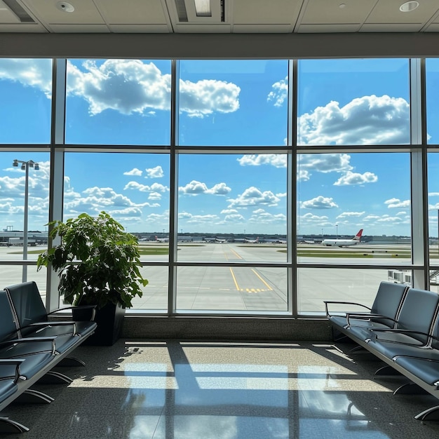 airport window sky