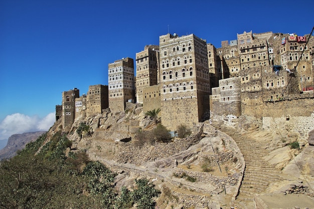 Al Hajjarah village in mountains Yemen