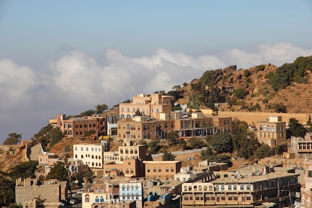 Al-Mahwit village in mountains, Yemen