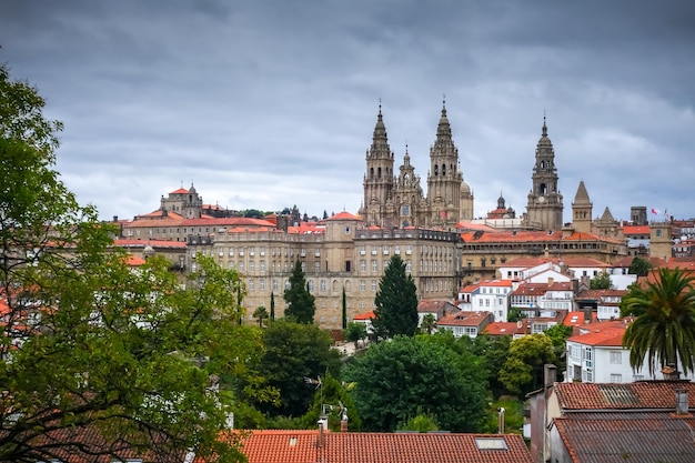 Alameda park and city view Santiago de Compostela Galicia Spain