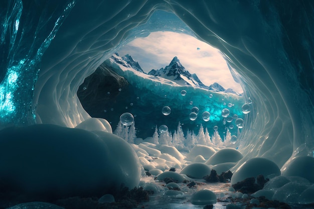 Alaska's Ice Cave Ai generative