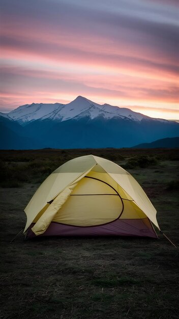 Alaska tent at sunrise