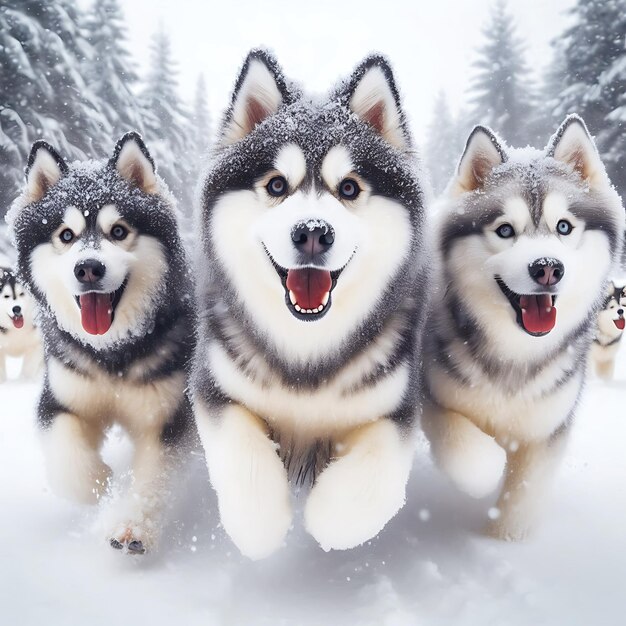 Alaskan snow in the Huskies