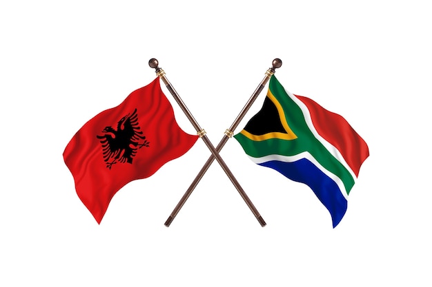 Albania versus South Africa Two Flags