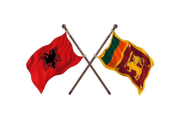 Albania versus Sri Lanka Two Flags